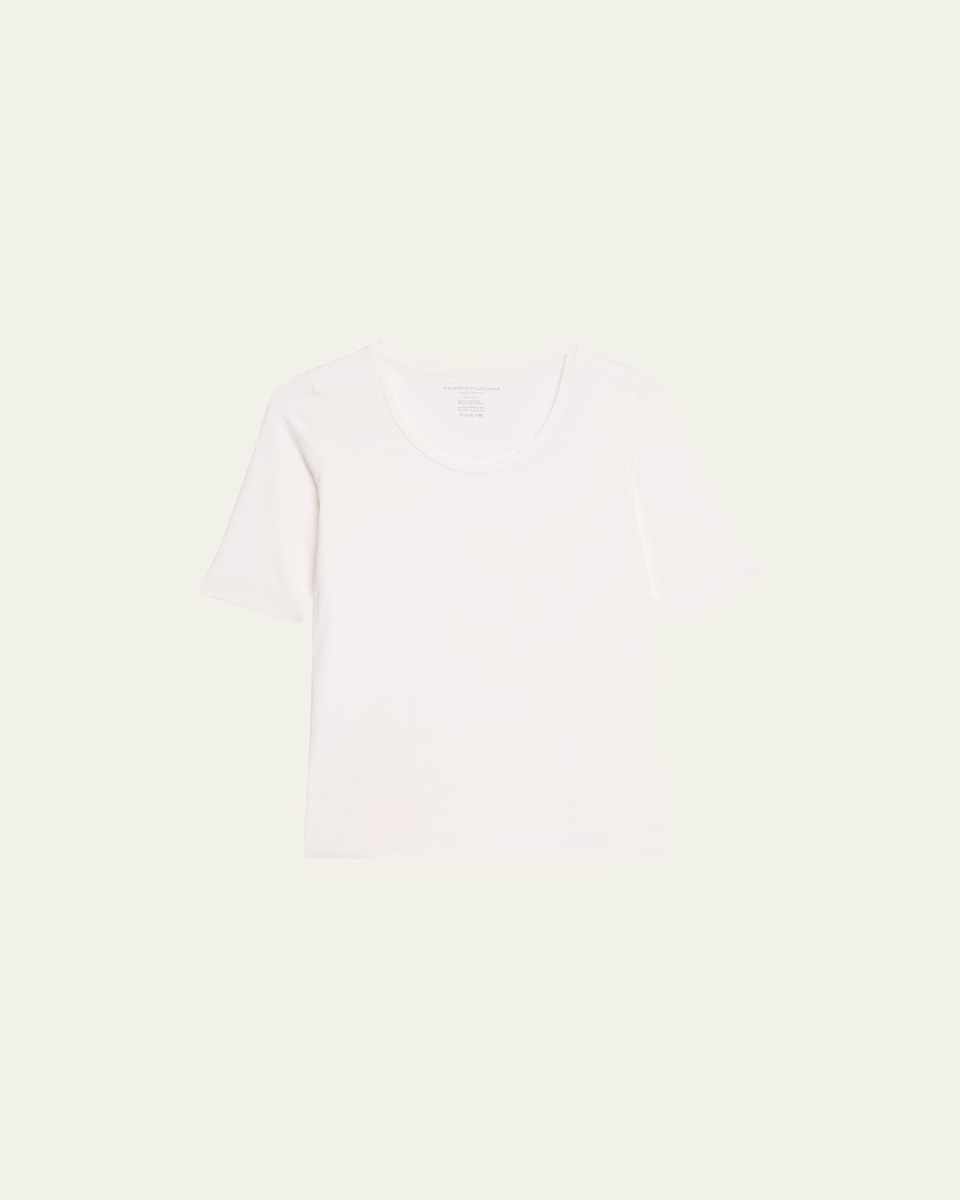 Soft Touch Half-Sleeve Scoop-Neck Top